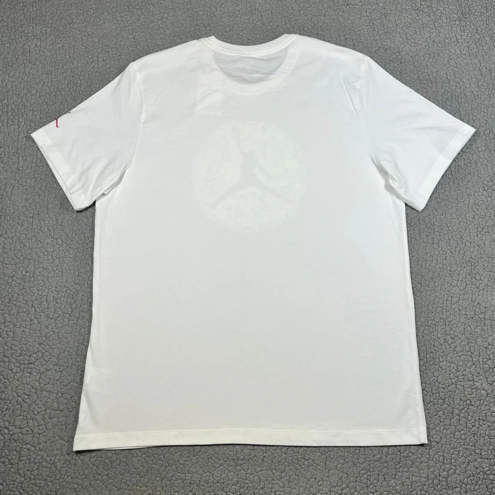 Jordan Mens White Multi Color Confetti Jumpman Graphic T-Shirt FN6006-100 XL